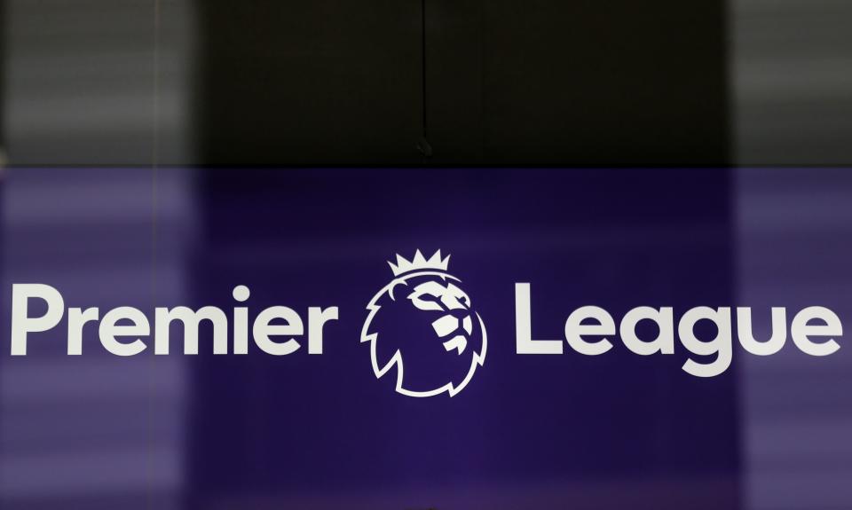 The logo is pictured through a glass window at the headquarters of the English Premier League in London on March 13, 2020. - The English Premier League suspended all fixtures until April 4 on Friday after Arsenal manager Mikel Arteta and Chelsea winger Callum Hudson-Odoi tested positive for coronavirus. (Photo by Isabel Infantes / AFP) (Photo by ISABEL INFANTES/AFP via Getty Images)