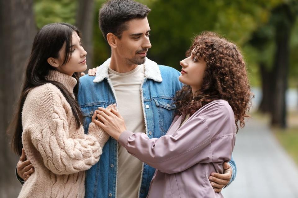 throuple taking a walk