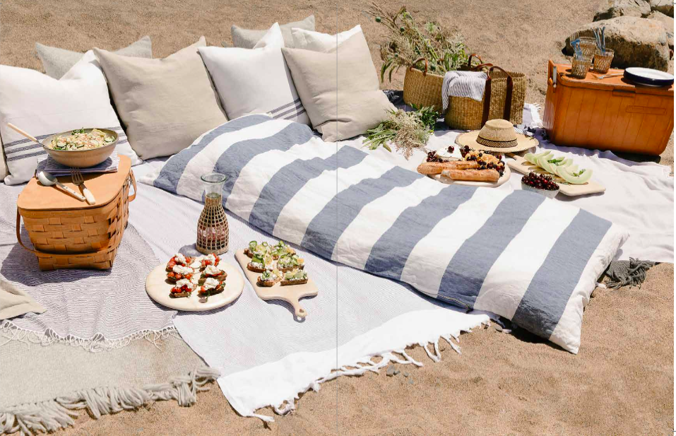 A beach picnic on Lake Tahoe.