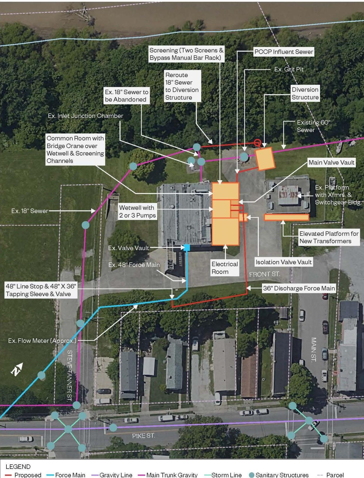 Sanitation District 1 provided an overview of Northern Kentucky's largest sewage pumping station, in Bromley, along the Ohio River. The 45-year-old station will be upgraded as part of a $24.2 million project.