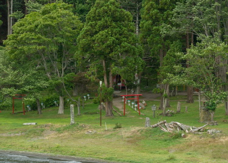 ▲大島的鳥居。另有祭祀惠比壽神和大黑天神的神社和寺廟