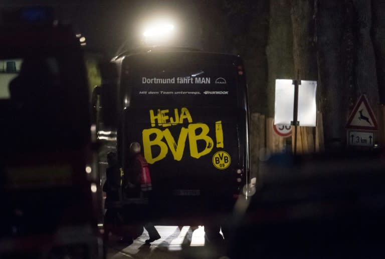 Borussia Dortmund's bus was damaged in a series of three explosions ahead of the team's scheduled Champions League clash against Monaco in Dortmund