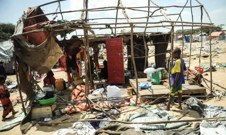 An internally displaced refugee in the Wedow refugee camp in Mogadishu in January. The camp was created for refugees fleeing from al-Shabaab militants.