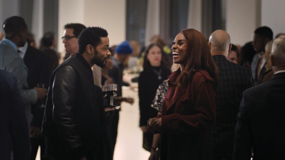 Michael (Lakeith Stanfield) and Mae (Issa Rae) nervously flirt in "The Photograph."