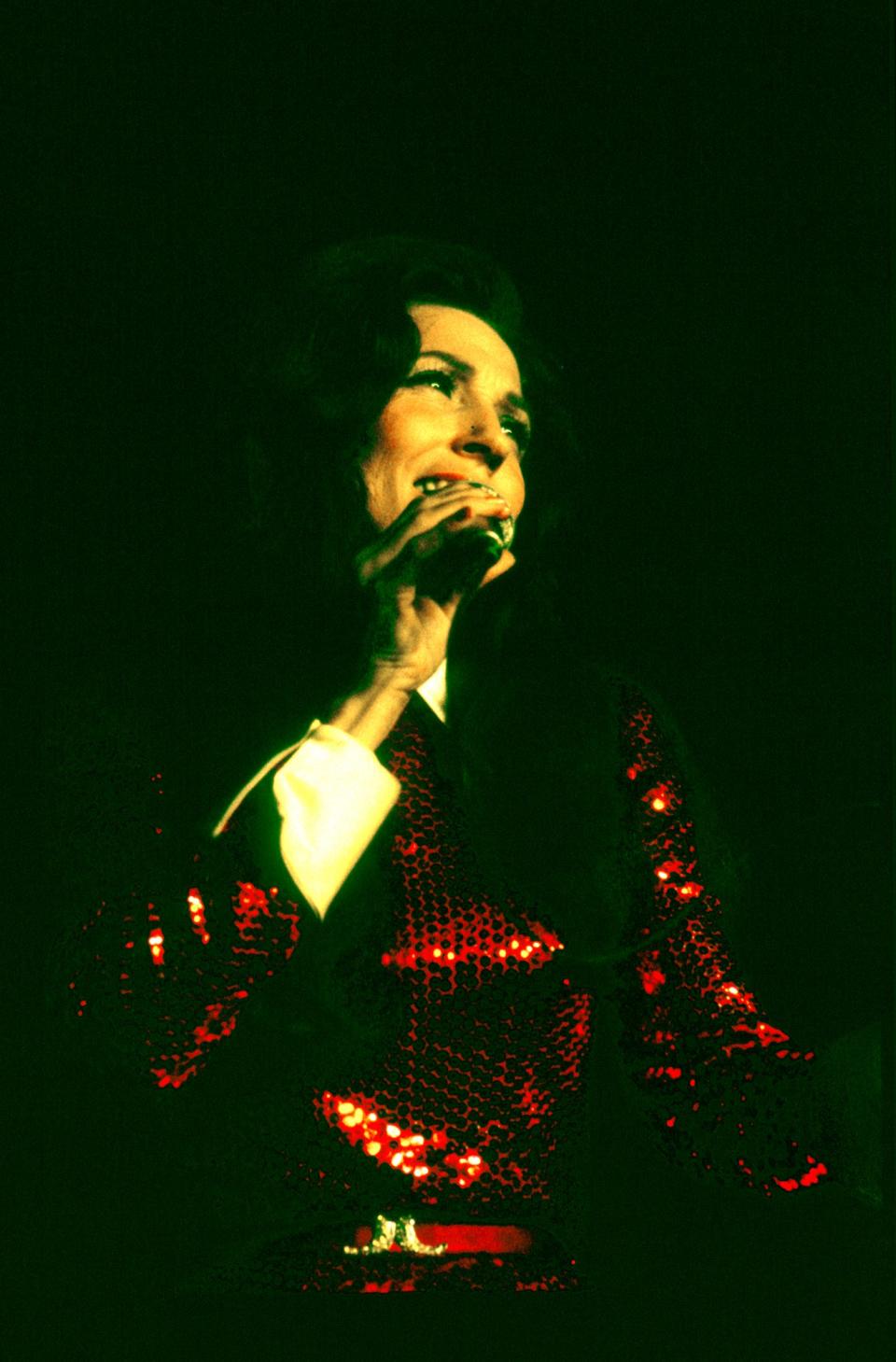 Kentucky country music legend Loretta Lynn is seen during a perfomance.  By C. Thomas Hardin, The Courier-Journal.  1970