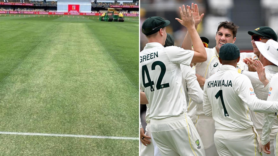 The Gabba curator has accepted blame for a pitch that has come under fire in the wake of Australia's first Test win against South Africa. Pic: Twitter/Getty