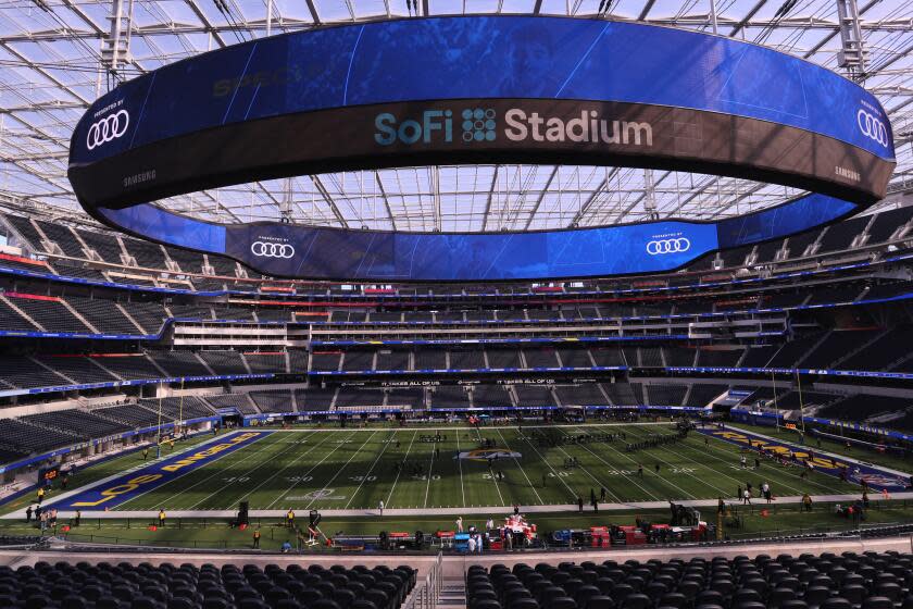 Los Angeles, CA - January 30: A view of the empty SoFi Stadium before Rams play the 49ers.