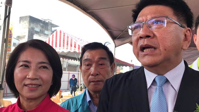 莊瑞雄在台北召開「參選屏東縣長」記者會，潘孟安說話了。（謝佳潾攝）