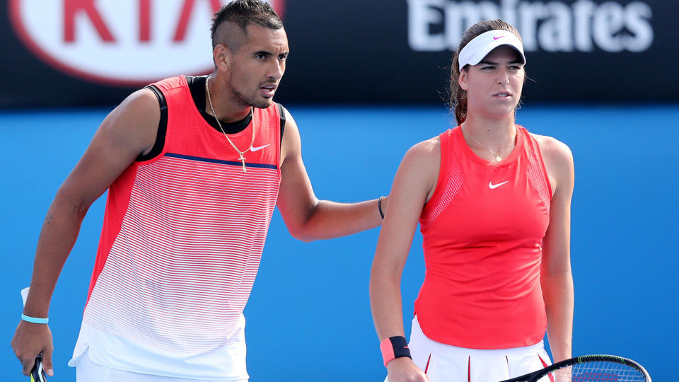 Nick Kyrgios and Ajla Tomljanovic, pictured here at the Australian Open in 2016.