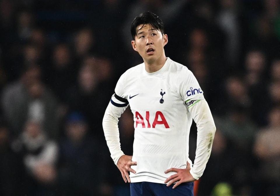 A dejected Son Heung-min after the final whistle (Reuters)