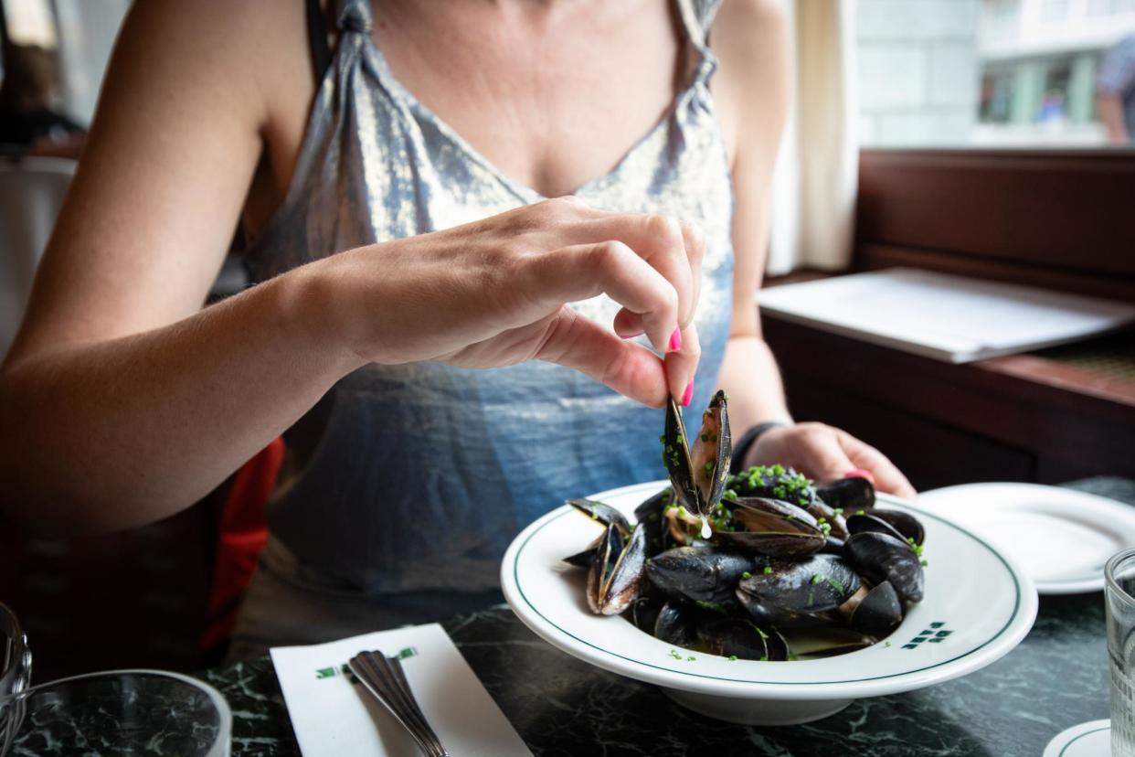 <span>The majority of mussels eaten in Belgium are imported from Zeeland in the Netherlands.</span><span>Photograph: Christophe Smets/The Guardian</span>