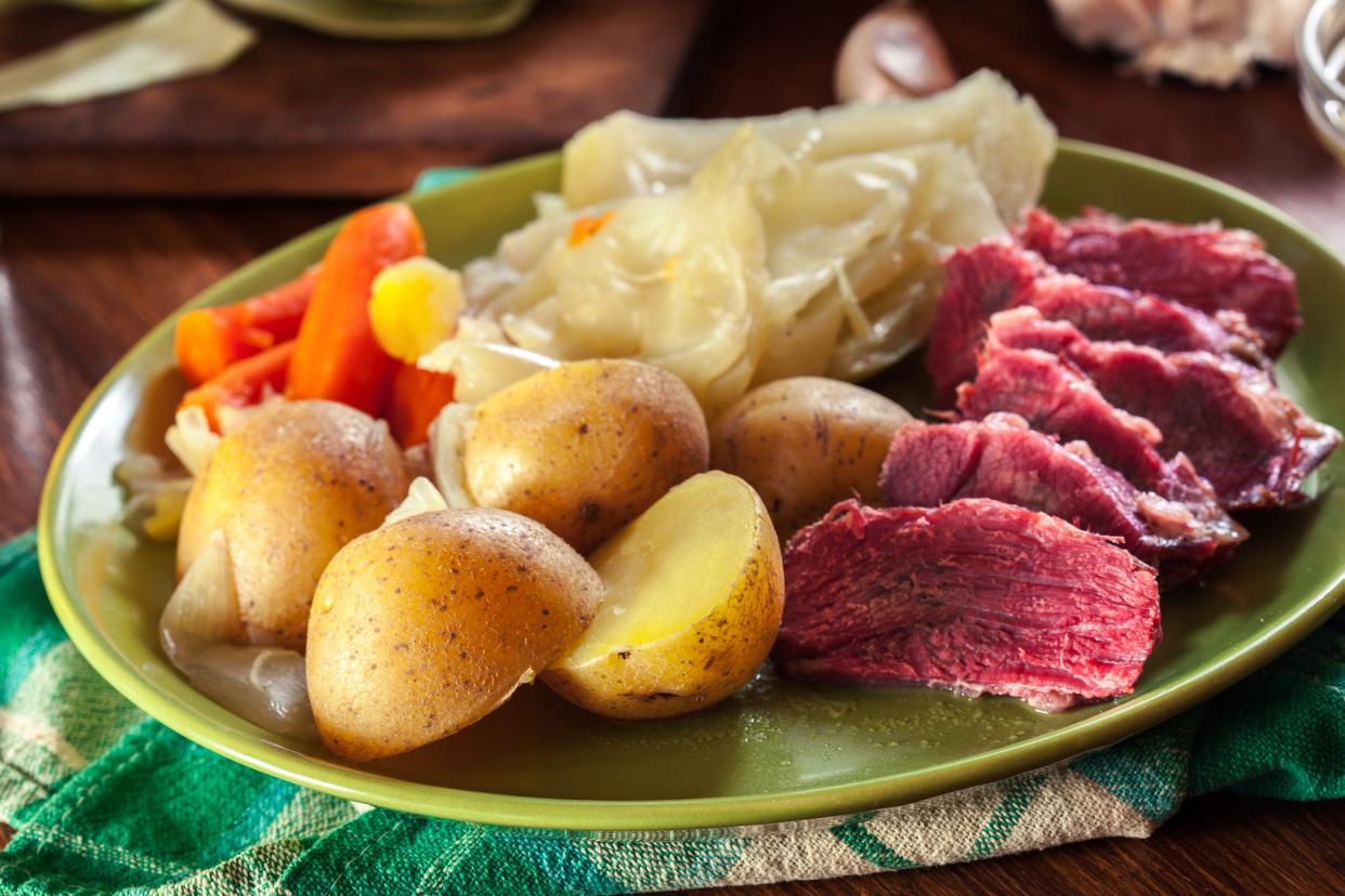 Many Americans make corned beef and cabbage to celebrate St. Patrick's Day.
