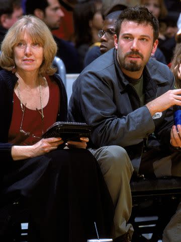 <p>Andrew D. Bernstein/NBAE/Getty </p> Ben Affleck with his mom Christopher Anne “Chris” Boldt during the NBA game between the Portland Trail Blazers and the Los Angeles Lakers at Staples Center on February 17, 2004.