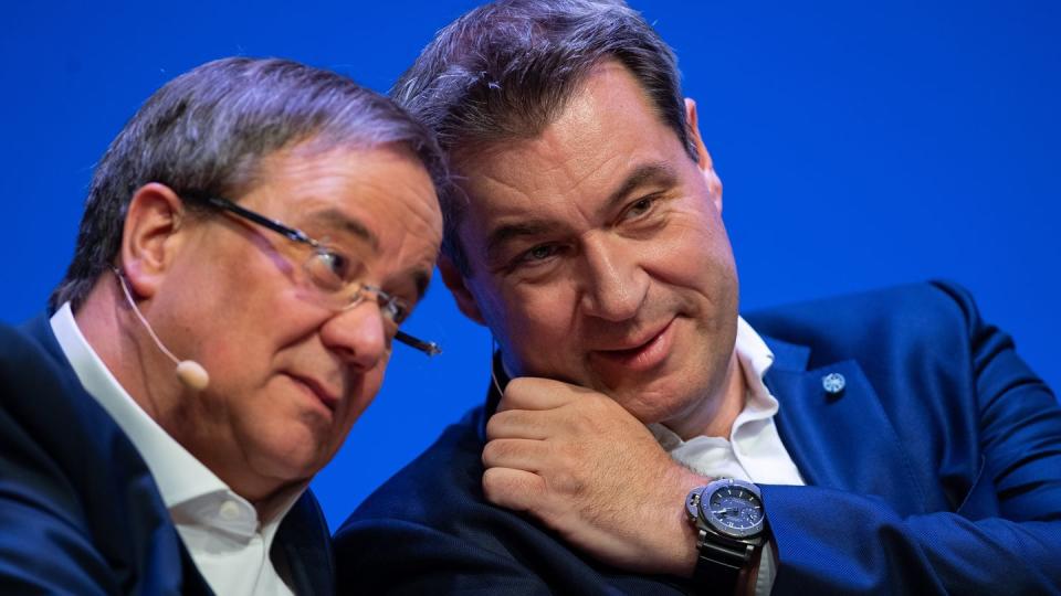 Armin Laschet (l) und Markus Söder: Wird einer der beiden Kanzlerkandidat der Union für die Bundestagswahl im September?