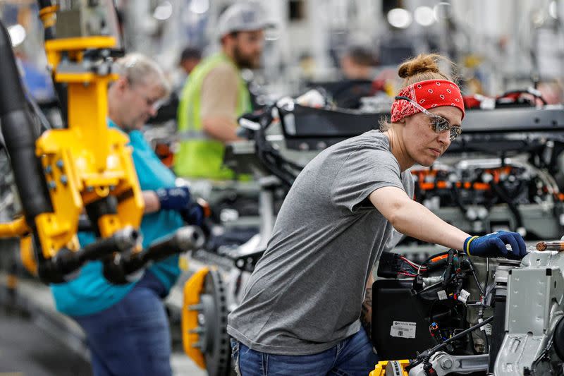 FILE PHOTO: Startup Rivian Automotive's electric vehicle factory in Normal