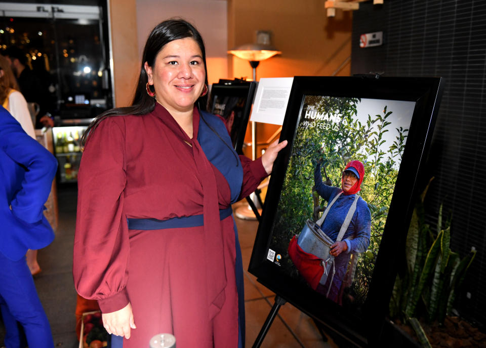 President of Justice for Migrant Women Mónica Ramírez says the Latina wage gap is the same number as when she first started leading the Latina Equal Pay Day campaign eight years ago. (Photo by Craig Barritt/Getty Images for Hispanics in Philanthropy)