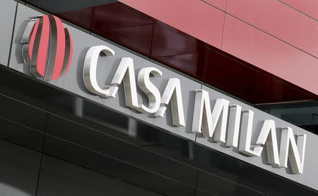 The entrance to the AC Milan flagship store and museum is pictured in Milan April 29, 2015. REUTERS/Alessandro Garofalo