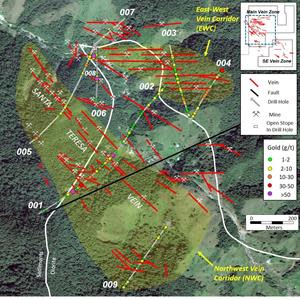 Drill intersections > 1 g/t gold in holes P001 – P009