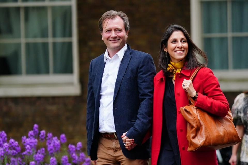 Ms Zaghari-Ratcliffe with her husband Richard Ratcliffe (Victoria Jones/PA) (PA Wire)