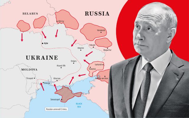 How Russian forces could push deep into Ukraine from north, east and south