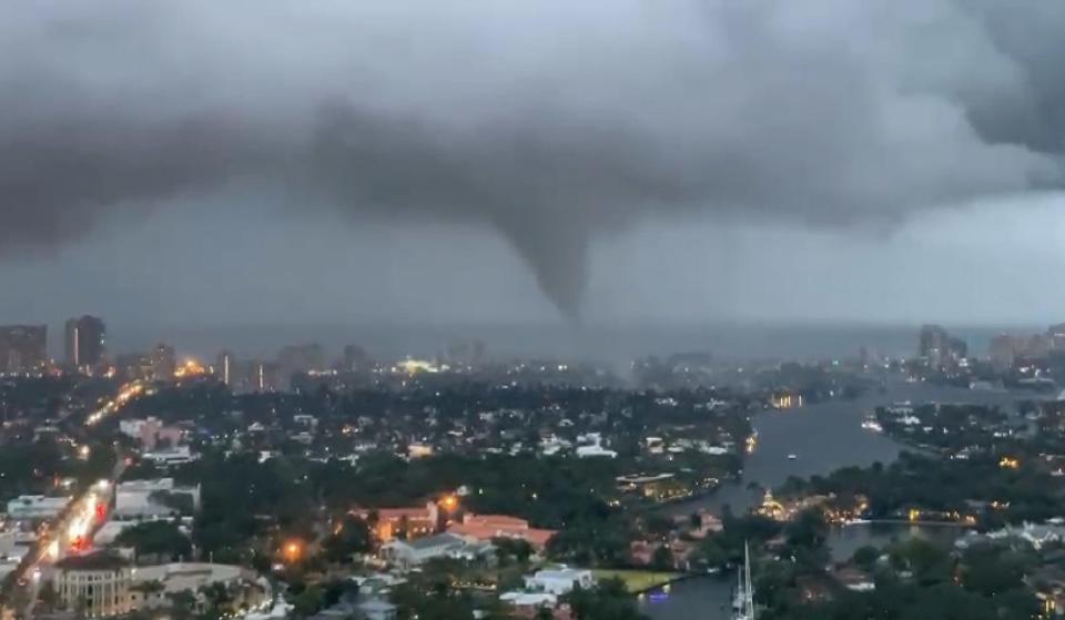 A tornado touches down in Ft. Lauderdale, Florida on January 6, 2024.