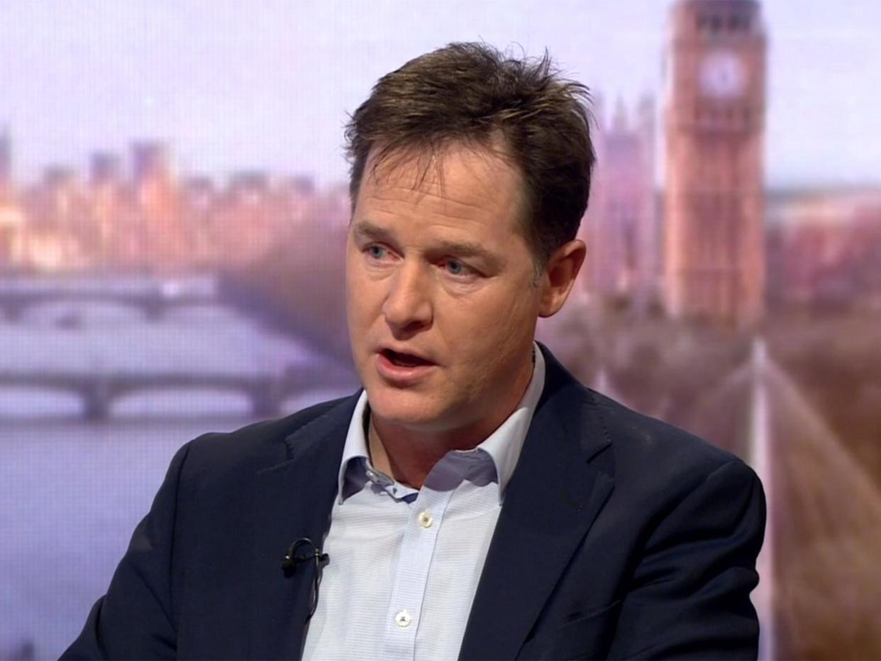 Nick Clegg accused Labour of 'helplessly dithering in the middle of the road' over Brexit