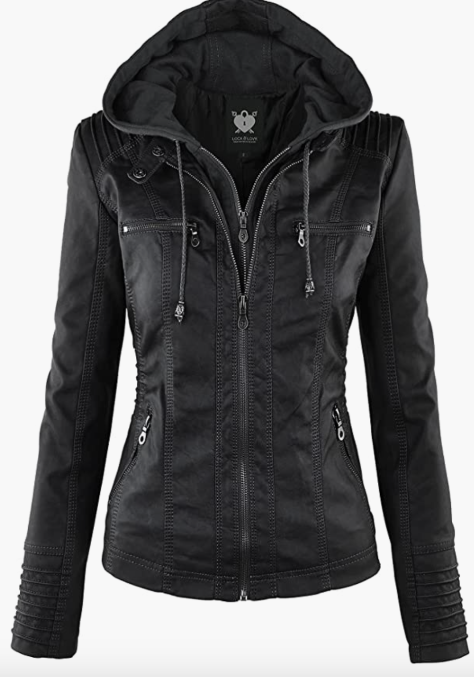 21) Removable Hoodie Moto Jacket