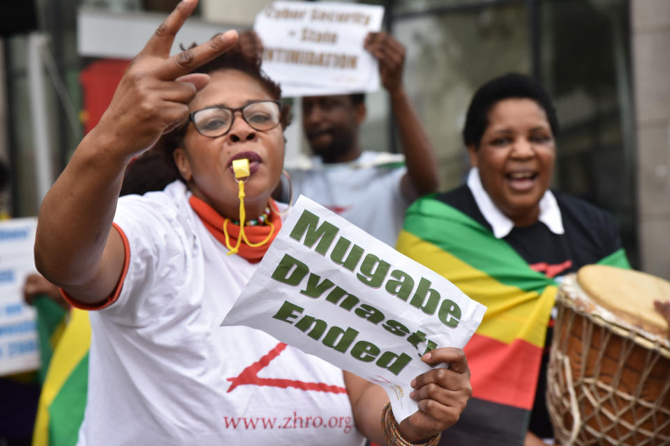 Image of Zimbabweans celebrating in London