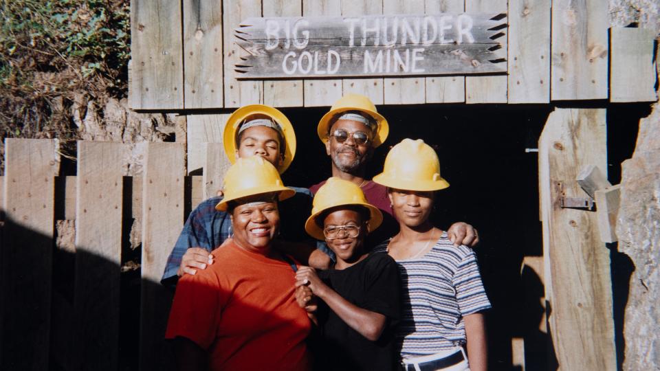 Ronald Golden, back right, and Patricia Golden, front left, stand with their children Kevin, back left, Sean, front center, and Kimberly, front right, during a trip to Big Thunder Gold Mine in Keystone, South Dakota in 1994.