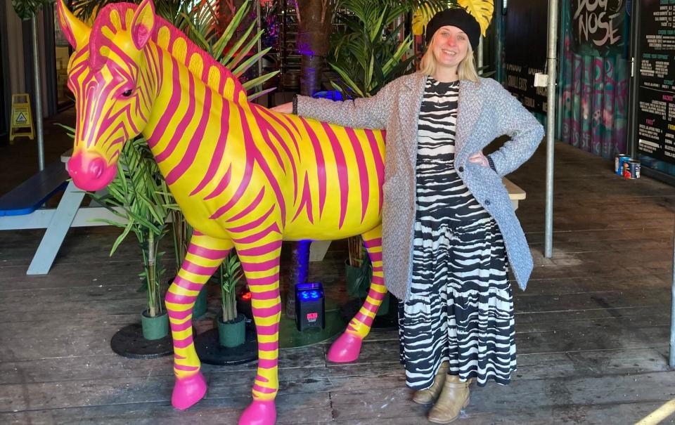 My zebra-print dress