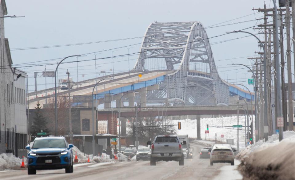 The Blatnik Bridge connecting Duluth, Minnesota, and Superior, Wisconsin, across the St. Louis Bay is playing a role as an example of needed infrastructure upgrades in the nation.  President Joe Biden visited the University of Wisconsin-Superior Yellowjacket Union in Superior on Wednesday, March 2, 2022, and detailed the the passage of a bipartisan $1 trillion infrastructure law to improve the state's roads, bridges and job market.