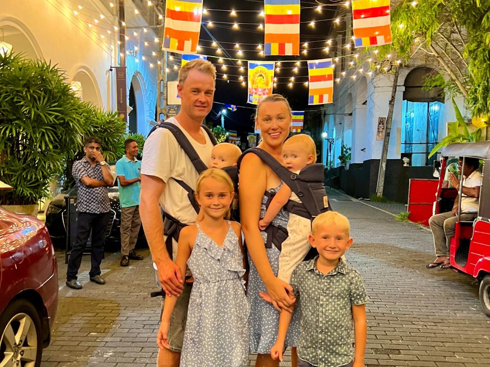 The Edwards family at Galle Fort in Sri Lanka.