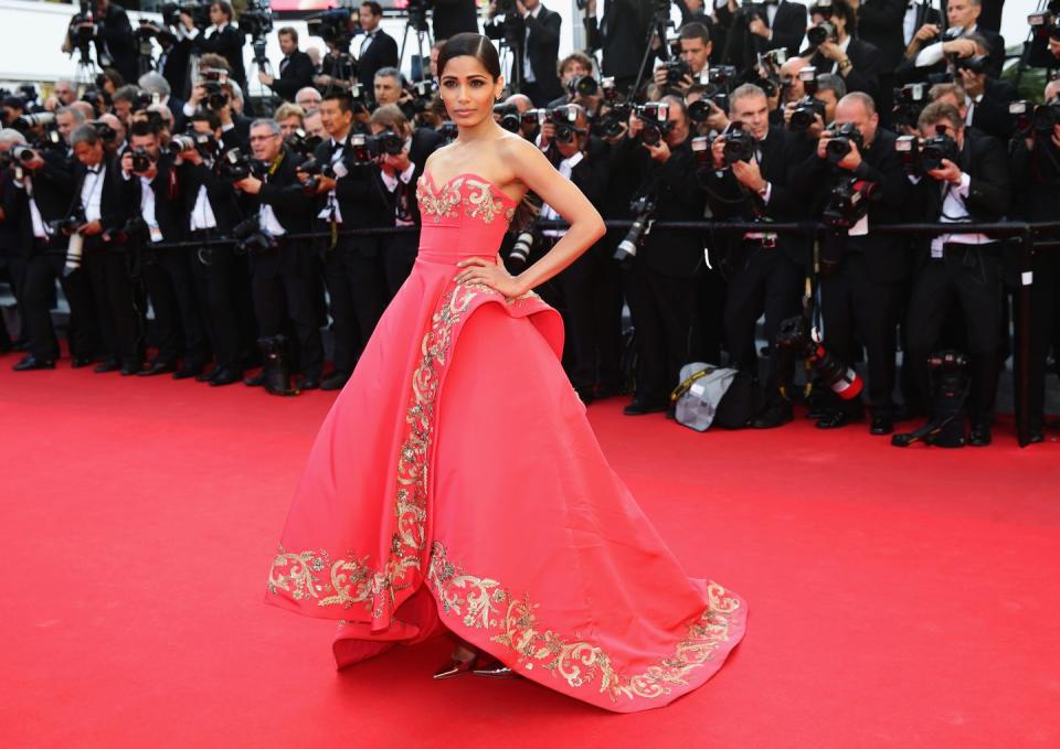 <p>Freida Pinto in Oscar de la Renta</p>