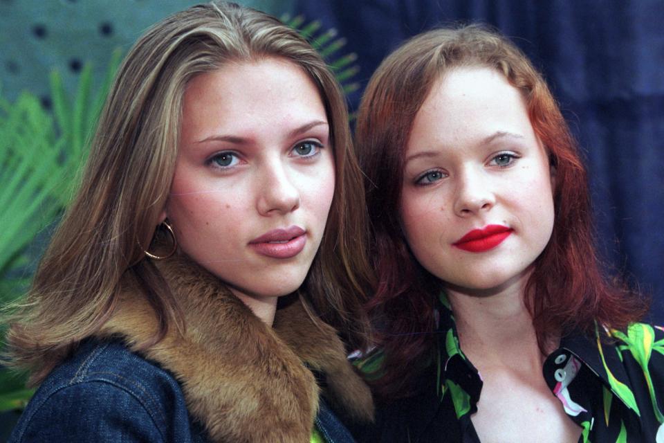 <p>The young starlet, alongside actress Thora Birch, had golden highlights and wore delicate gold hoops to the screening of <em>Ghost World</em> at the 36th Karlovy Vary International Film Festival in 2001.</p>