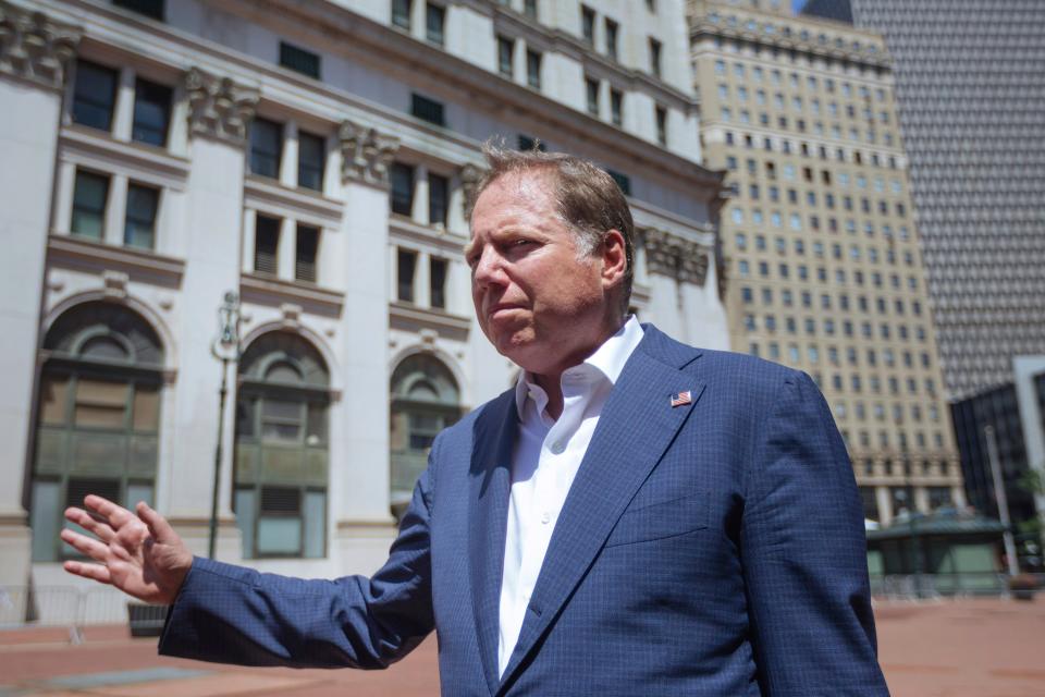 Geoffrey S. Berman, United States attorney for the Southern District of New York, arrives to his office in New York on Saturday, June 20, 2020. The Justice Department moved abruptly Friday night to oust Berman, the U.S. attorney in Manhattan overseeing key prosecutions of President Donald Trump’s allies and an investigation of his personal lawyer Rudy Giuliani. But Berman said he was refusing to leave his post and his ongoing investigations would continue. (AP Photo/Kevin Hagen)