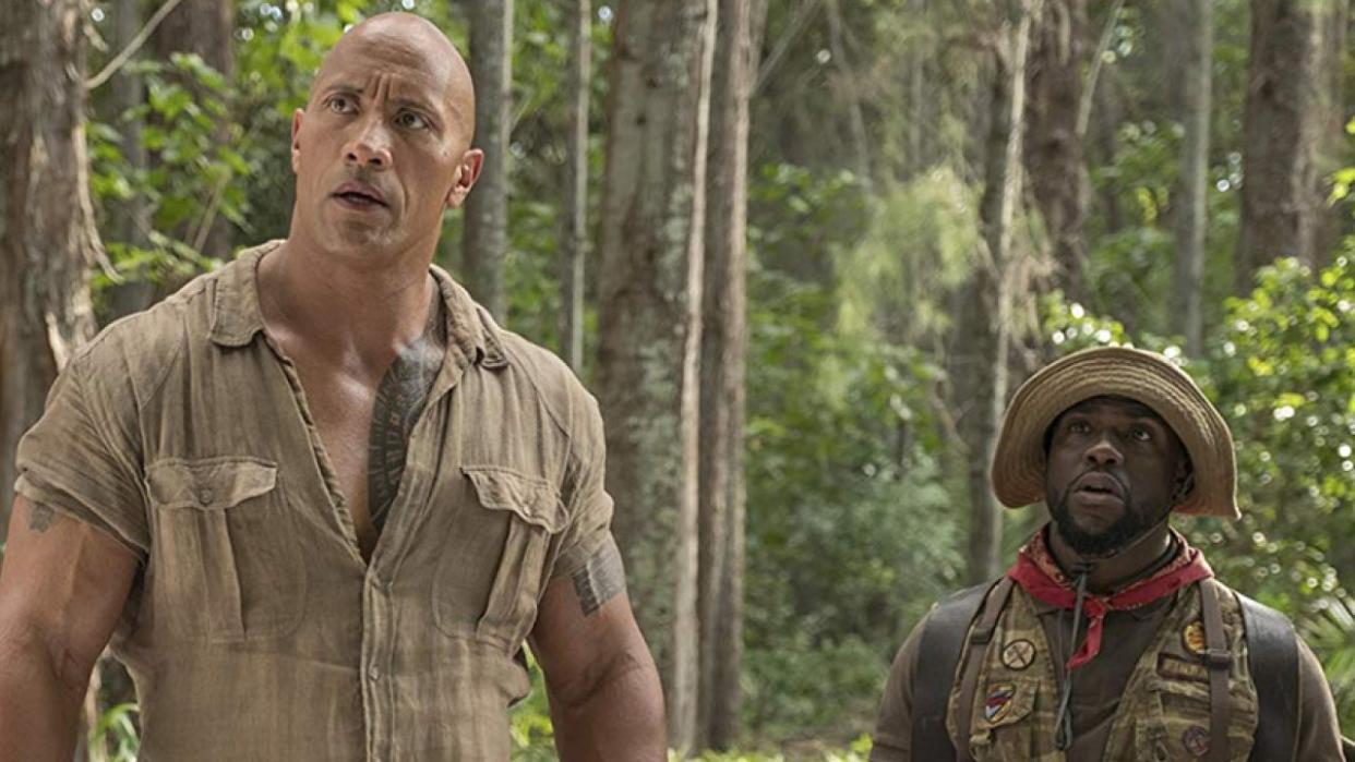  Dwayne Johnson and Kevin Hart in Jumanji: Welcome to the Jungle. 