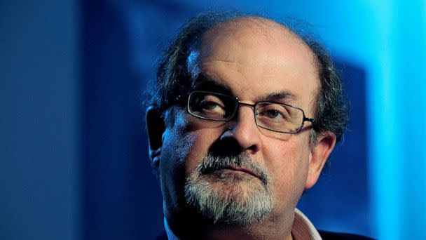 PHOTO: Author Salman Rushdie listens during an interview with Reuters in London, April 15, 2008.  (Dylan Martinez/Reuters, FILE)