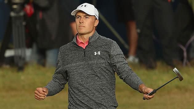 Spieth looked gone for all money at the 13th. Pic: Getty