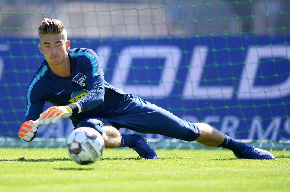 Jonathan Klinsmann, shown here during his spell with German club Hertha Berlin, signed with the LA Galaxy on Thursday. (Marco Leipold/Getty Images)