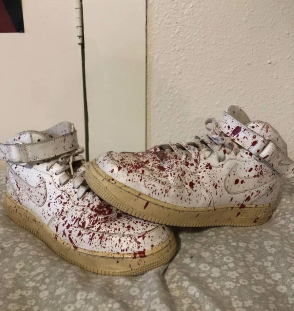 blood-splatted shoes