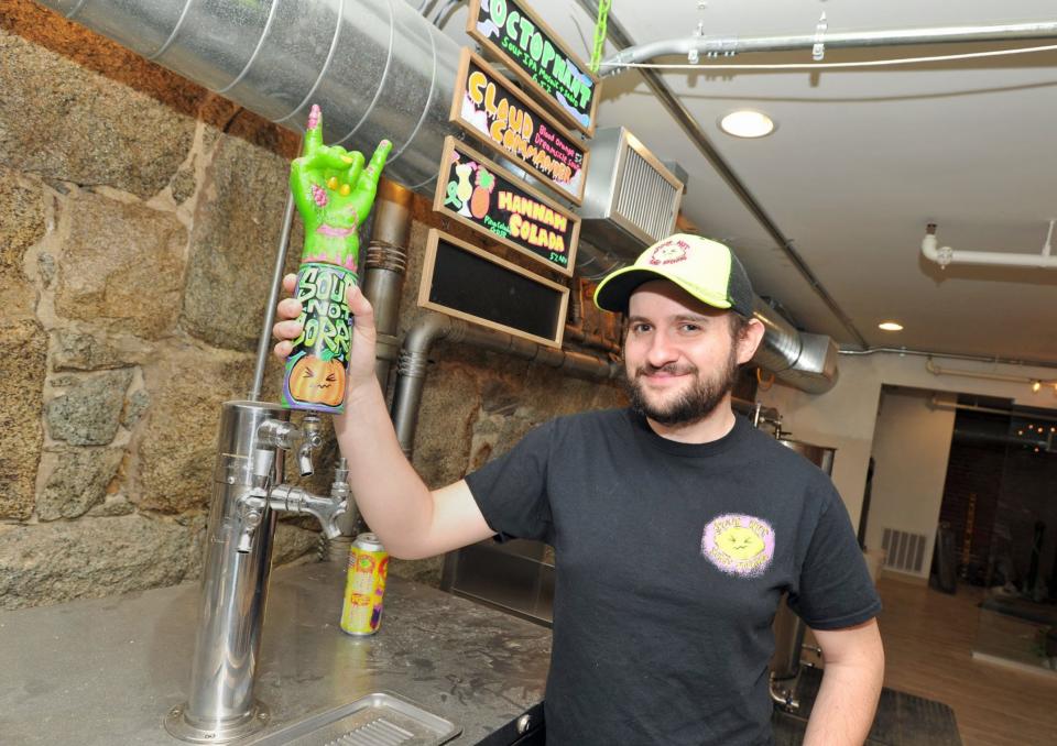 Sour Not Sorry Brewing owner Colin Crociati at his new brewery in Plymouth. Thursday, March 30, 2023.