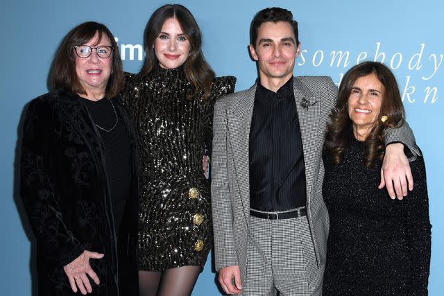 <p>Steve Granitz/FilmMagic</p> (Left to right:) Joanne Schermerhorn, Alison Brie, Dave Franco and Betsy Franco in 2023