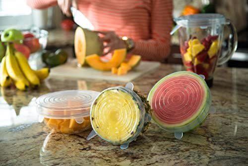 They will easily stretch over oddly shaped jars, bowls, pots and more, creating an airtight seal that'll lock in freshness. These are dishwasher-, microwave- and freezer-safe.<br /><br /><strong>Get a set of seven from Amazon for <a href="https://www.amazon.com/dp/B013QFYFCE?&amp;linkCode=ll1&amp;tag=huffpost-bfsyndication-20&amp;linkId=b79235def2df4b963d840a1bdb225824&amp;language=en_US&amp;ref_=as_li_ss_tl" target="_blank" rel="noopener noreferrer">$18.97</a>.</strong>