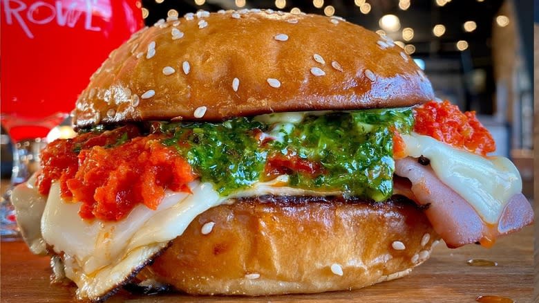 Chimichurri on a sandwich