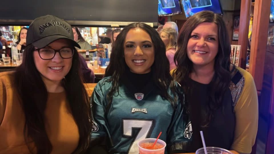 Here's Renee, Alanah and Michelle on Super Bowl Sunday. - Courtesy Laura Cordero