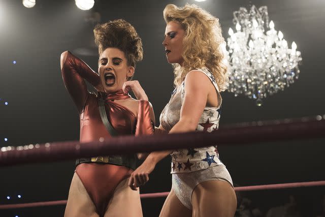 <p>Courtesy of Netflix</p> Alison Brie and Betty Gilpin on 'GLOW'