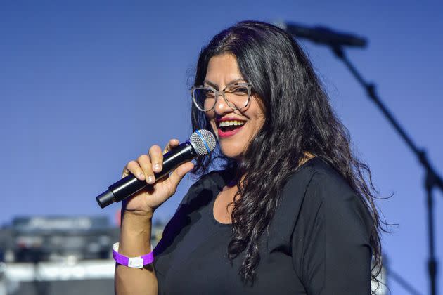 Rep. Rashida Tlaib (D-Mich.) speaks at a concert sponsored by LGBT Detroit in July. (Photo: Aaron J. Thornton/Getty Images)