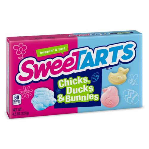 SweeTARTS Chicks, Ducks & Bunnies | Easter Basket Stuffers Individual Full Size Candy Theater Box | Classic SweeTARTS Candy Flavors in Animal Shapes | 4.5 oz Box