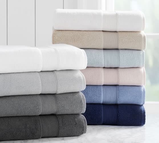 Sobel Westex Traditional 6 Piece Cotton Bath Towel Set, Blue 