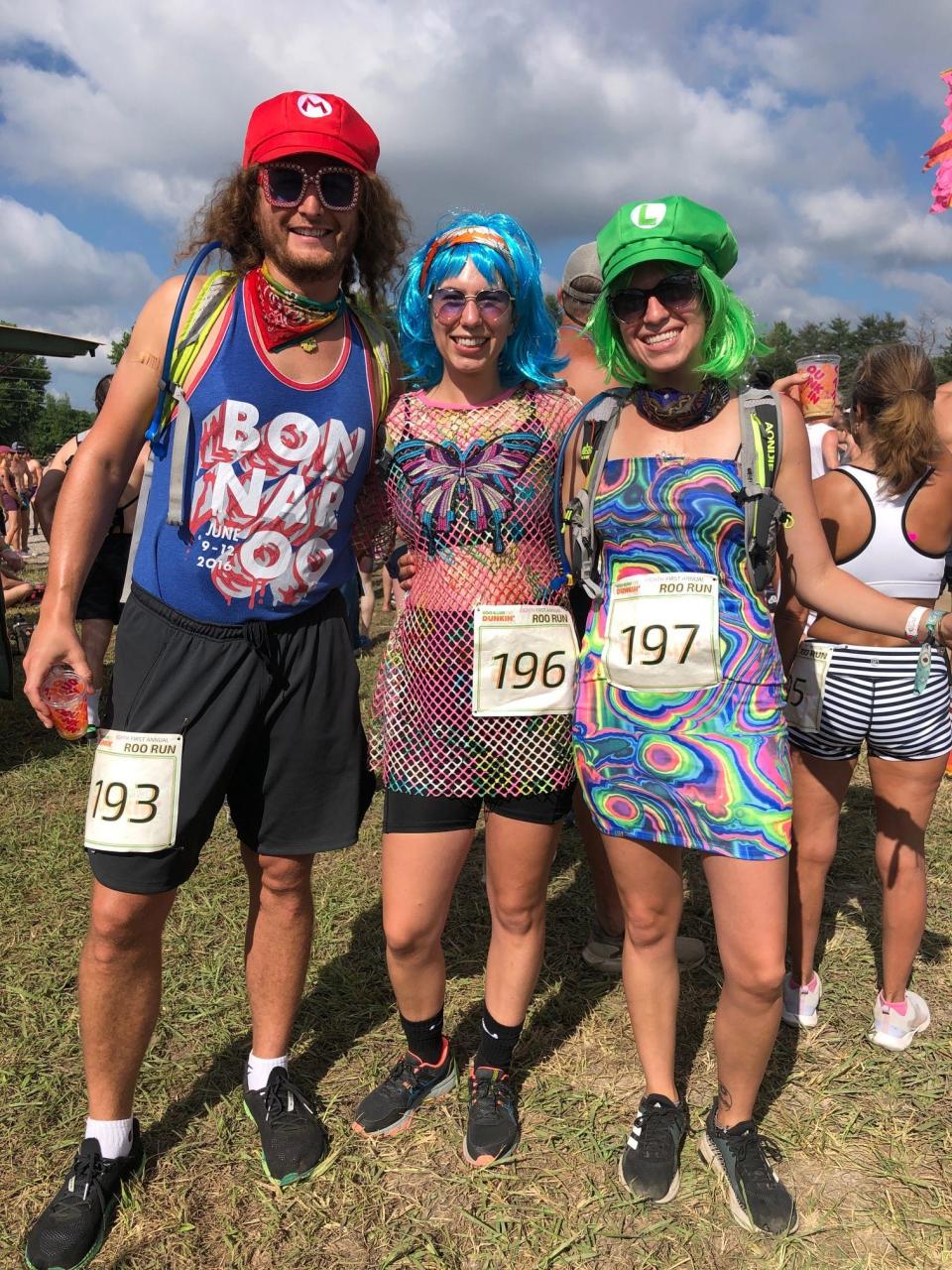 From left: Samuel Chase and sisters Annie and Kylie Herman showed up to run the Roo Run 5K as the Super Mario Bros.